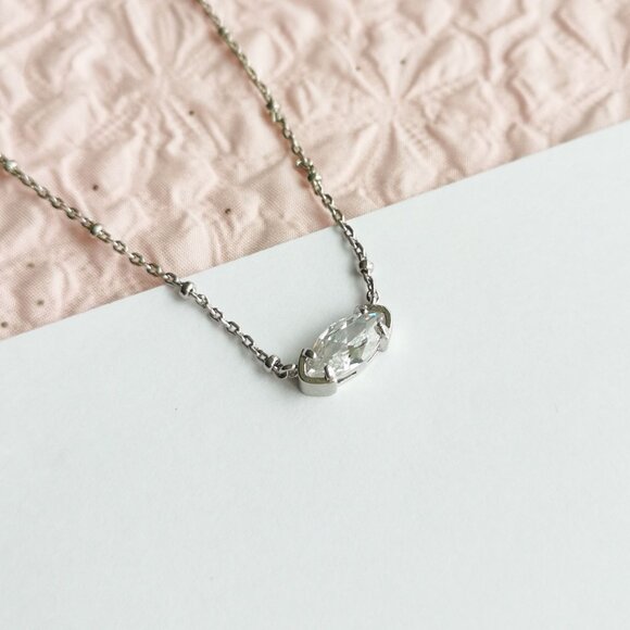 Kendra Scott Genevieve White Crystal Satellite Necklace - Picture 2 of 4
